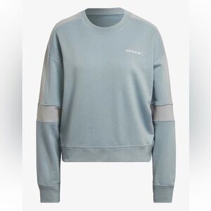 Adidas Women's Blue Crew Neck Sweater Sweatshirt - magic grey Size XL